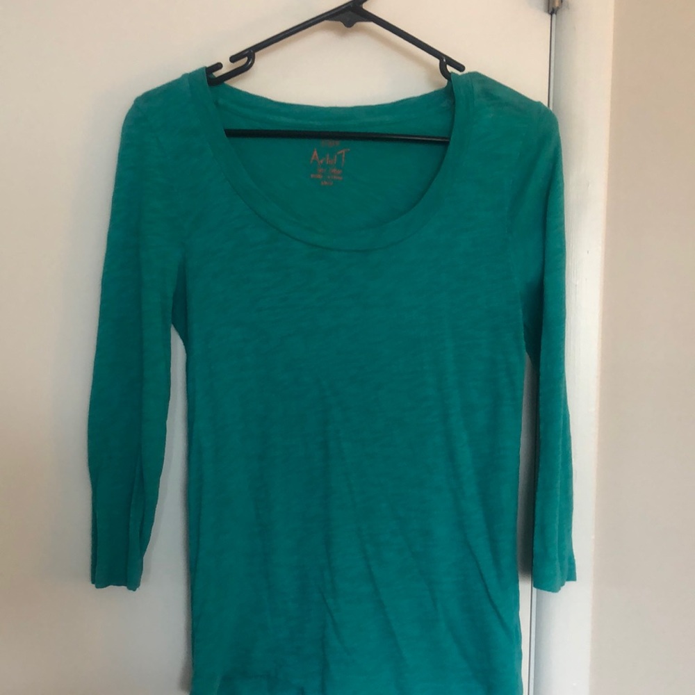 Teal 3/4 length sleeve tee